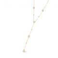 Collier Diana en Y doré en acier inoxydable 316L avec motifs graphiques à strass