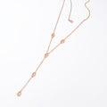 Collier Lola en Y doré en acier inoxydable 316L avec maillons graphiques