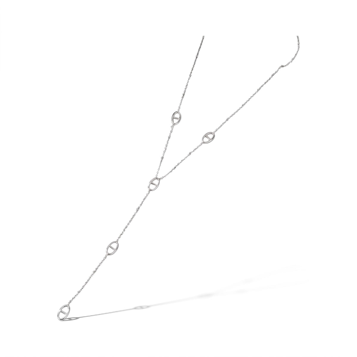 Collier Lola en Y à maillons en acier inoxydable 316L, détail de la chaîne