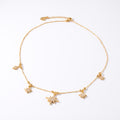 Collier Snow argenté en acier inoxydable 316L avec cinq étoiles pendantes à strass