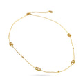 Collier Monica à mailles marine en acier inoxydable 316L avec petites perles métalliques