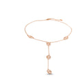 Collier Gaia en Y doré en acier inoxydable 316L avec motifs martelés