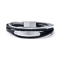 Bracelet homme cuir 4 rangs | Acier inoxydable 316L