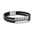 Bracelet homme double cuir | Acier inoxydable 316L