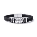 Bracelet homme cuir tressé géométrique | Acier inoxydable 316L