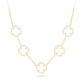 Collier collection Trèfle doré en acier inoxydable 316L avec cinq motifs trèfle