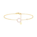 Bracelet collection Trèfle doré en acier inoxydable 316L avec trèfle ajouré contour strass