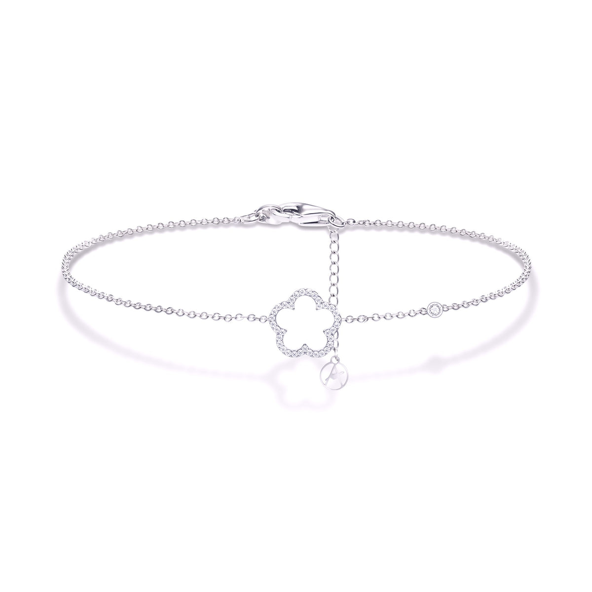 Bracelet collection Trèfle en acier inoxydable 316L avec motif trèfle serti de strass