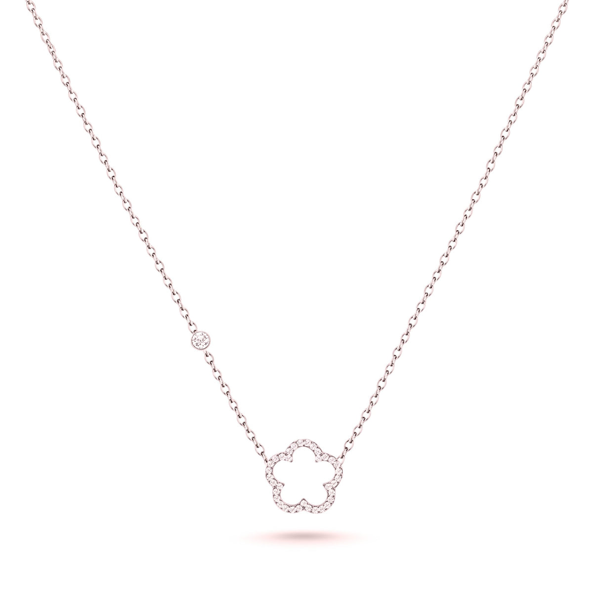 Collier collection Trèfle en acier inoxydable 316L avec motif trèfle serti de strass