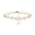 Bracelet collection Trèfle doré en acier inoxydable 316L avec trèfles lisses et trèfles à strass
